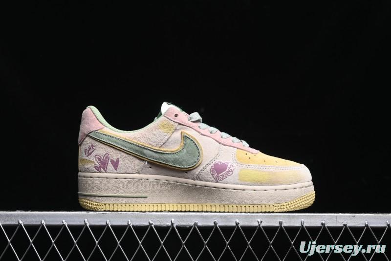 Nike Air Force 1 '07 Low Peach Trees Christmas Eve Limited Custom Casual Sneakers - CD1212-777