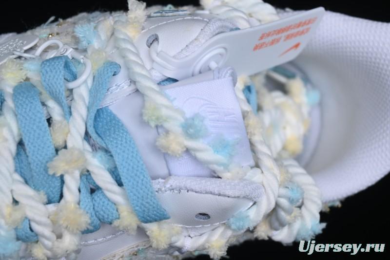 Nike Air Force 1 '07 Low Casual Sneakers with Valentines Day Theme and Blue Bow Detail - CH9999-223