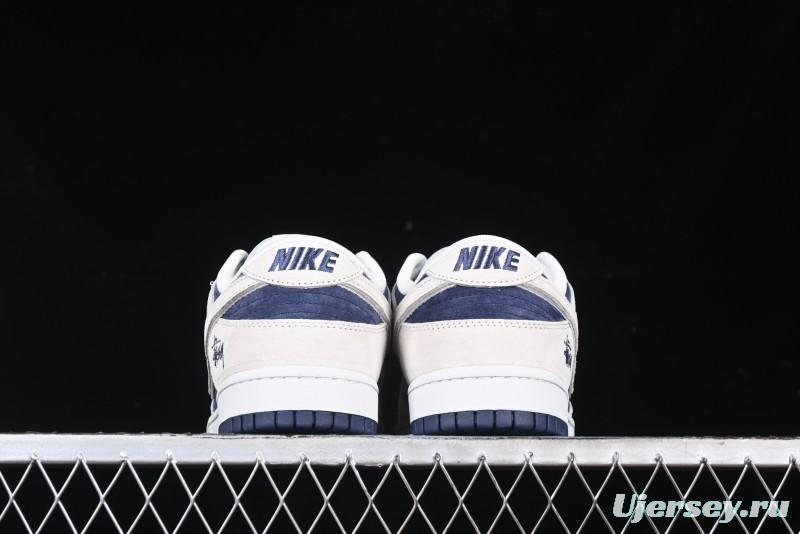 Nike SB Dunk Low Stussy Collaboration - Light Blue Pig Anniversary High-End Custom Low-Top Casual Skate Shoes - XX2025-528
