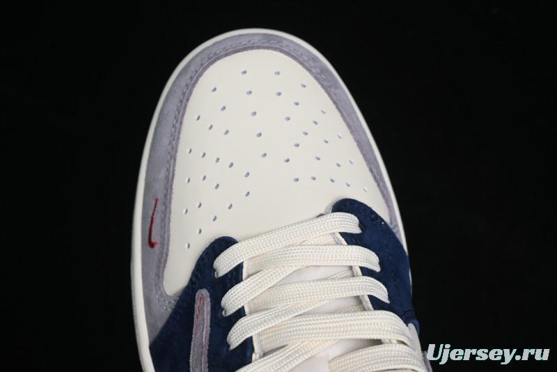 Nike Travis Scott x Fragment Design x Air Jordan 1 Low OG SP AJ1 Multi-Color Patchwork Low-Top Casual Sneakers - DM7866-039