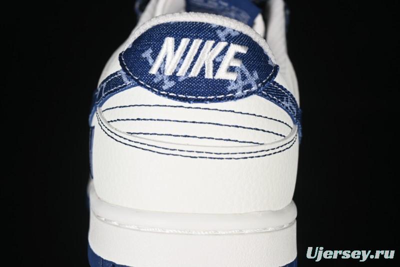 Nike SB Dunk Low MLB Collaboration - Denim Blue Swoosh Anniversary Customized Low-Top Casual Sneakers - DJ2024-044