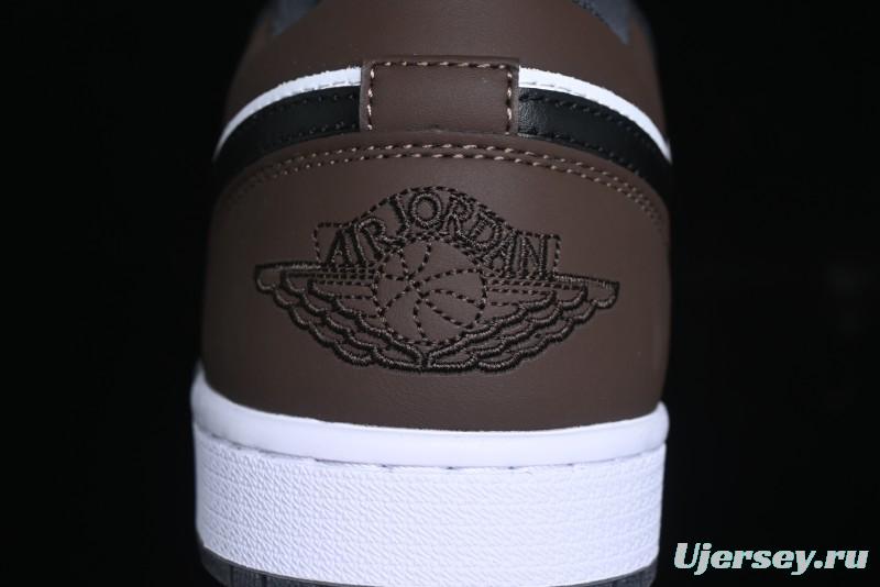 Nike Air Jordan 1 Low AJ1 Retro Casual Sneakers in Black/Brown - 553558-152