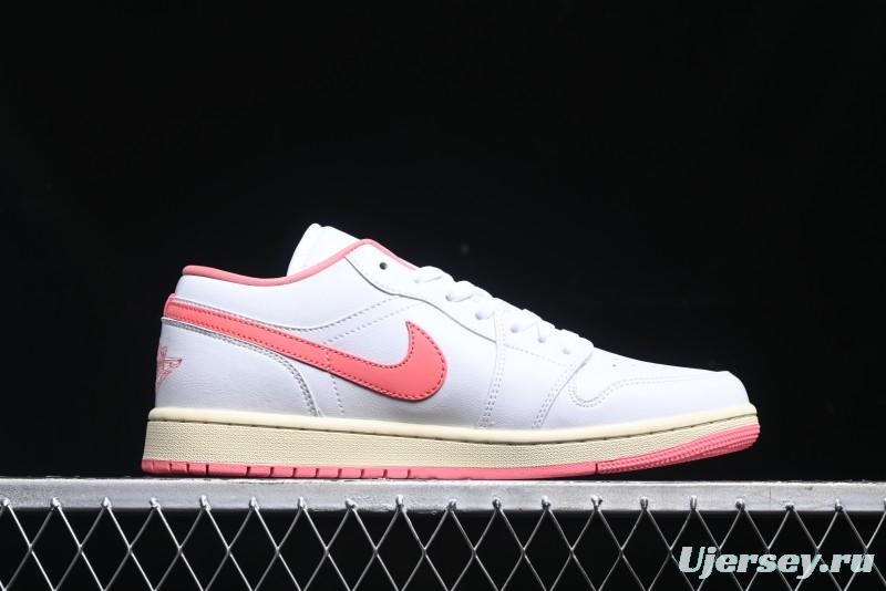 Nike Air Jordan 1 Low AJ1 White Pink Low-Top Casual Sneakers - DC0774-109
