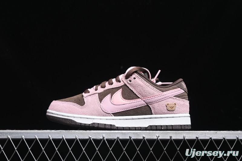Nike Dunk Low 85 Double Swoosh Series Strawberry Chestnut SB Low Top Casual Skate Shoes - HV1799-161