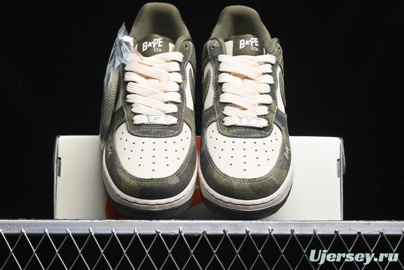 Nike Air Force 1 '07 Low Bape Collaboration - Jungle Camouflage Low-Top Casual Sneakers - CH6336-509