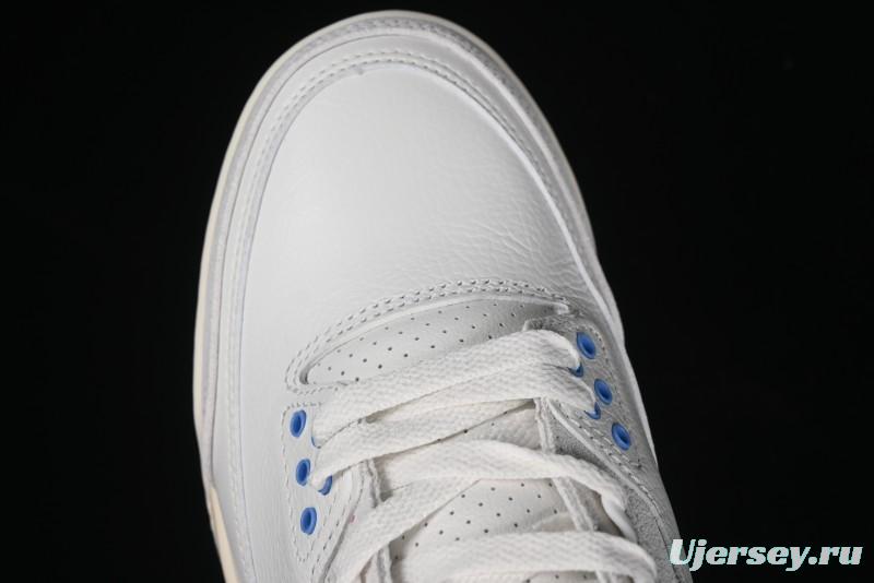 Nike Air Jordan 3 Retro "Lucky Shorts" Basketball Shoes with University Blue and White Colorway - CT8532-101