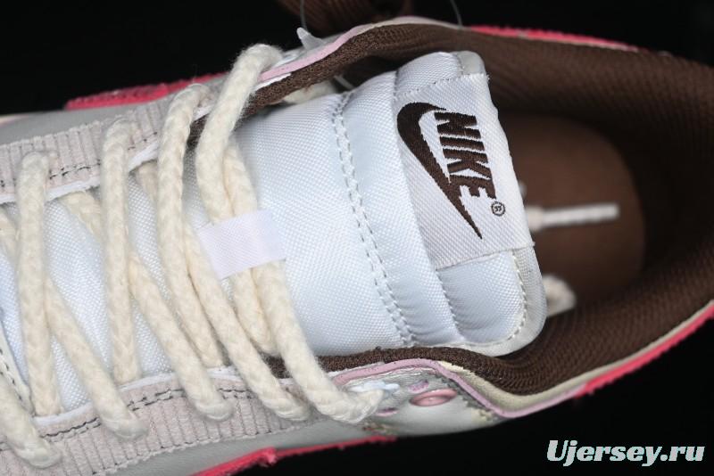 Nike Dunk Low Retro Casual Sneakers in Brown and Sail with Panda Mischief Skyline Theme - DD1503-124