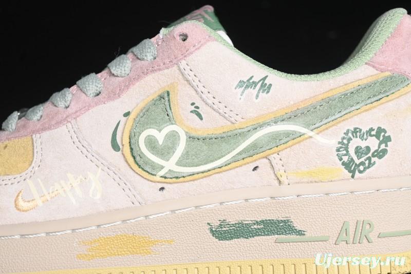 Nike Air Force 1 '07 Low Peach Trees Christmas Eve Limited Custom Casual Sneakers - CD1212-777