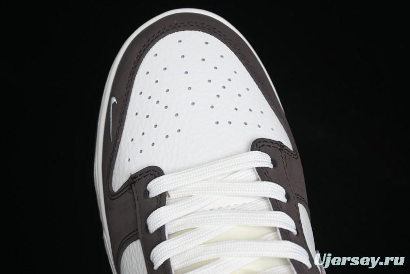 Nike SB Dunk Low Stussy Collaboration - Beige Brown Swoosh Anniversary High-End Custom Low-Top Casual Skate Shoes - SF1029-408