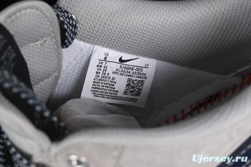 Nike Air Force 1 '07 Low Stussy Collaboration - Grey Pigskin Blue Sole Low-Top Casual Sneakers - SJ6698-005