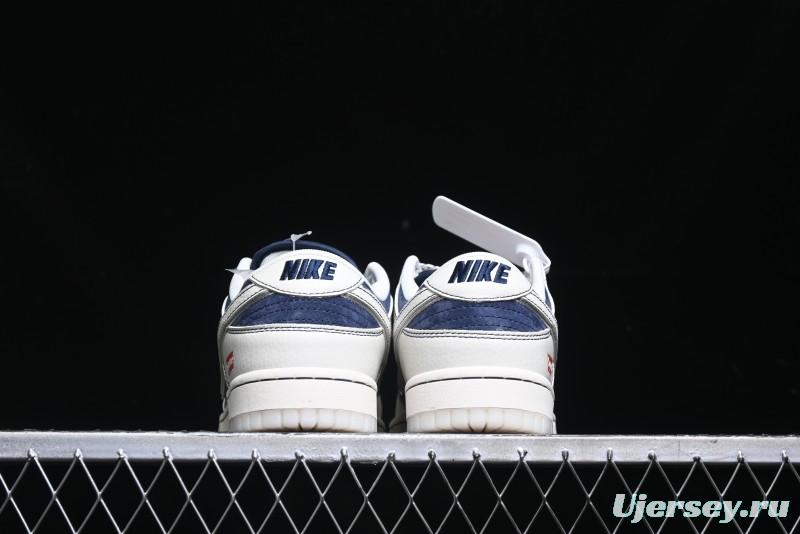 Nike SB Dunk Low Supreme Collaboration - White Blue with Crystal Outsole Anniversary High-End Custom Low-Top Casual Skate Shoes - XS1086-002