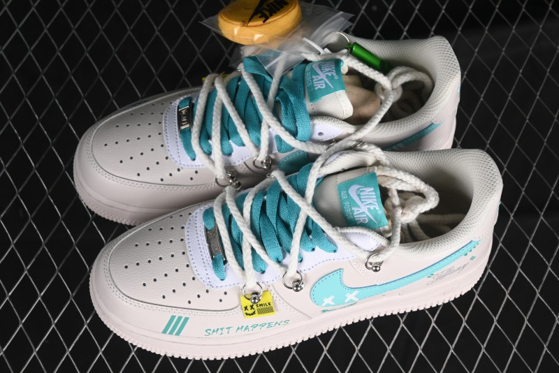 Nike Air Force 1'07 Low "Keep Smile" Casual Lace-Up Sneakers - DZ1328-112