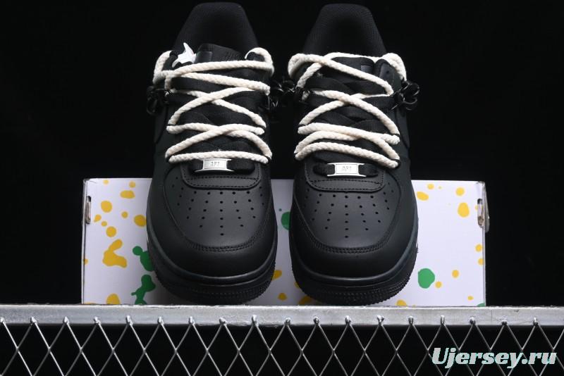 Nike Air Force 1 '07 Low Black Deconstructed Utility Casual Sneakers - CW2288-763