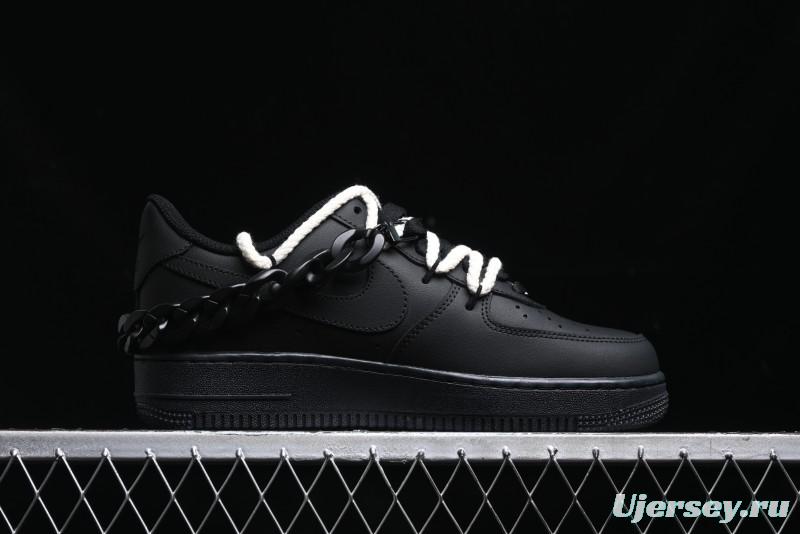 Nike Air Force 1 '07 Low Black Deconstructed Utility Casual Sneakers - CW2288-763