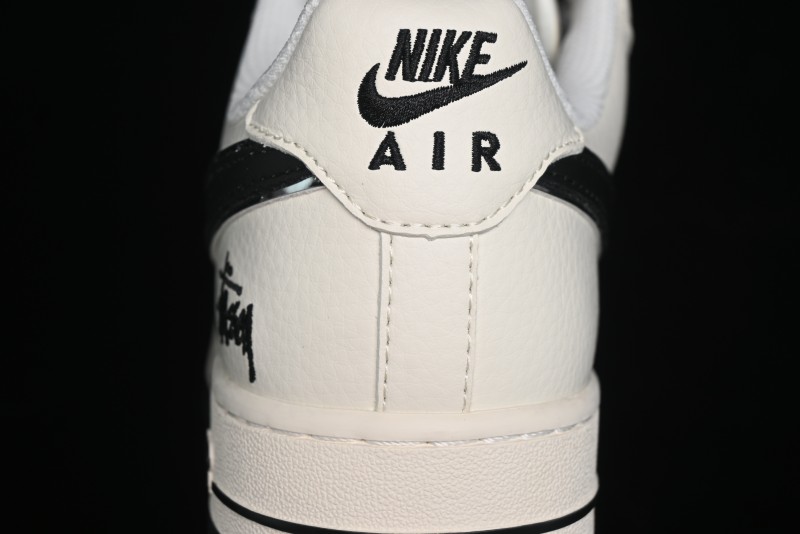 Nike Air Force 1 '07 Low Stussy Collaboration - Black Sail Metallic Silver - XZ3328-506