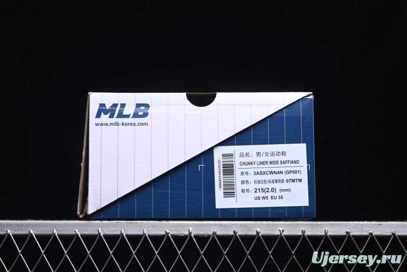 New York Yankees MLB Chunky Liner Wide Saffiano Platform Casual Sneakers - 3ASXCWN4N07MTM