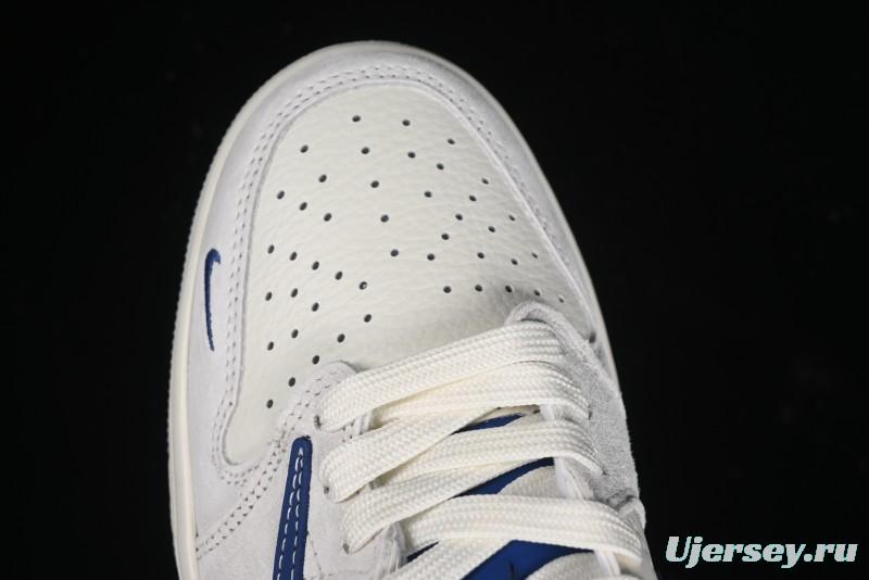 Nike Travis Scott x Fragment Design x Air Jordan 1 Low OG SP AJ1 Supreme Collaboration - Blue White Colorway Low Top Casual Sneakers CH6336-016