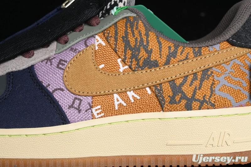 Nike Travis Scott x Air Force 1 Low Casual Sneakers with Full-Length Air Cushion - CN2405-900
