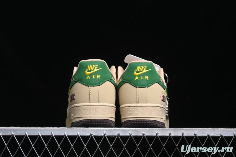 Nike Air Force 1'07 Low Gucci Collaboration White Brown Green Low-Top Casual Sneakers - KK1988-024
