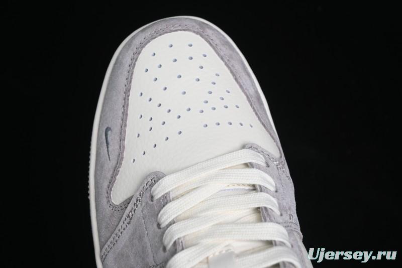 Nike Air Jordan 1 Low Stussy Collaboration - Grey White Dual-Tone Red Tag Retro Basketball Shoes - SJ9950-031