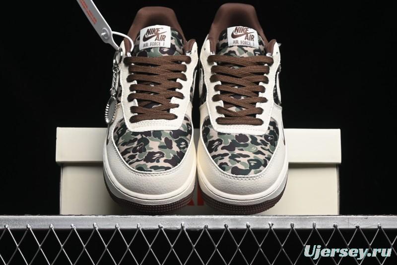 Nike Air Force 1 Low Bape Collaboration - Beige Camo Casual Sneakers - KK1988-019