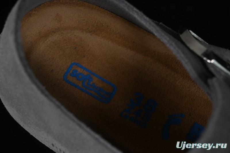 Birkenstock London BS Unisex Slip-On Comfort Shoes with Soft Suede Leather and Lambswool Insole - BS