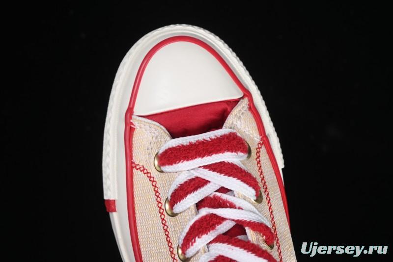 Converse 1970s CNY Year of the Snake Limited Edition High-Top Canvas Sneakers with Gold Star Chain and Metallic Snake Lace Jewelry - A13351C