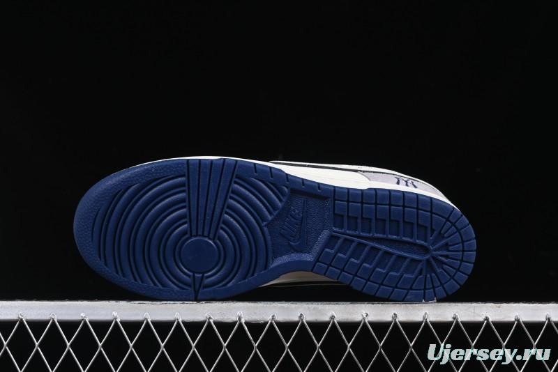 Nike SB Dunk Low MLB Collaboration Embroidered Blue Logo Anniversary Custom Low-Top Casual Skate Shoes - DJ2024-092