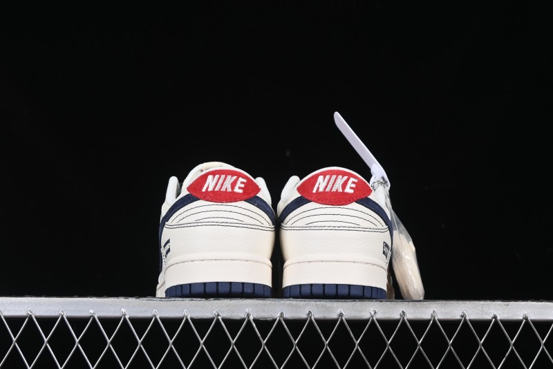 Nike SB Dunk Low Supreme Collaboration Grey Blue Woven Label Anniversary High-End Custom Low-Top Casual Skate Shoes - BB7518-026