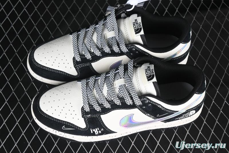 Nike SB Dunk Low The North Face Collaboration Beige Black Iridescent Swoosh Anniversary Custom Low-Top Casual Skate Shoes - DM6868-018
