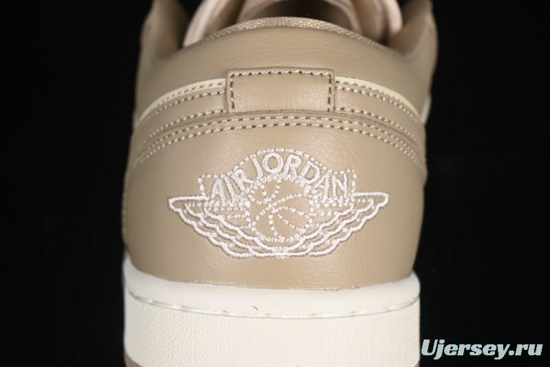 Nike Air Jordan 1 Low AJ1 Wheat Color Low-Top Casual Sneakers - DC0774-203