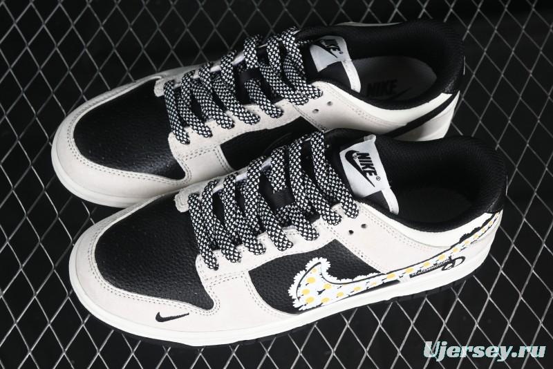 Nike SB Dunk Low Lightning Collaboration Daisy White Swoosh Anniversary Custom Low-Top Casual Skate Shoes - DJ2024-073