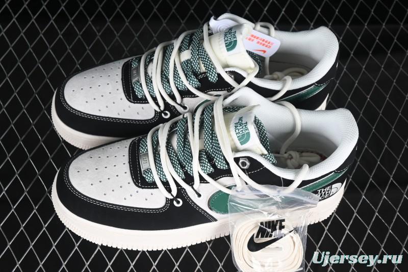 Nike Air Force 1 '07 Low The North Face Collaboration Black Green Lace-Up Low-Top Casual Sneakers - SJ1198-110