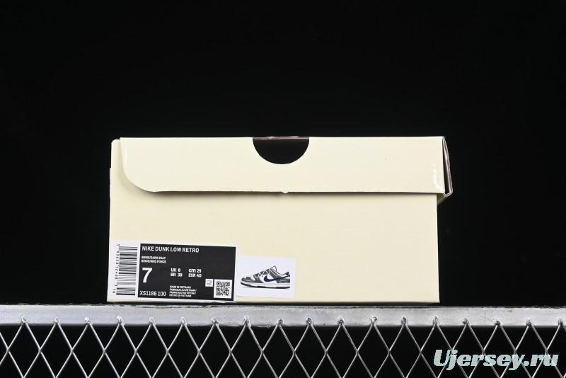 Nike SB Dunk Low Supreme Collaboration - Grey White Blue Swoosh Lace-Up Anniversary Customized Low-Top Casual Skate Shoes - XS1186-100