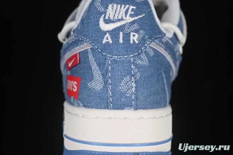 Nike Air Force 1 '07 Low Levi's Denim Patchwork Lace-Up Casual Sneakers - SJ1198-001