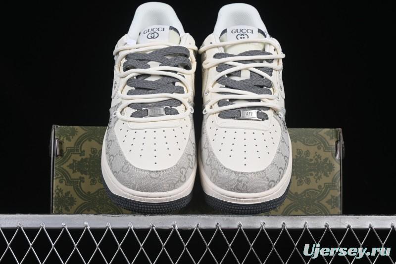 Nike Air Force 1 '07 Low Gucci Collaboration Smoke Gray Drawstring Casual Sneakers - SJ1198-105