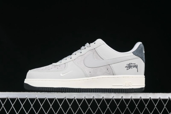 Nike Air Force 1 '07 Low Stussy Collaboration Galaxy Grey Low-Top Casual Sneakers - KK1988-055