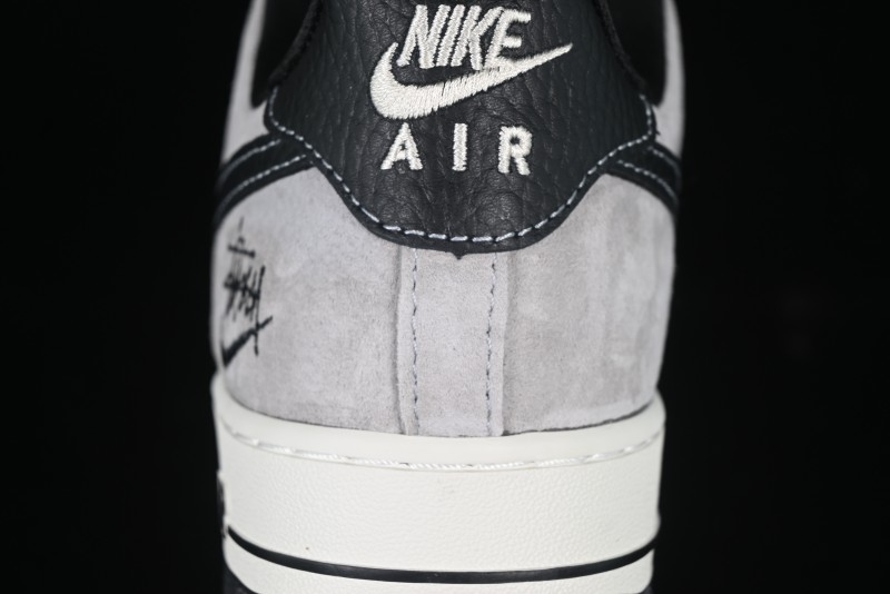 Nike Air Force 1 '07 Low Stussy Collaboration Black Leather Low-Top Casual Sneakers - CH6336-518