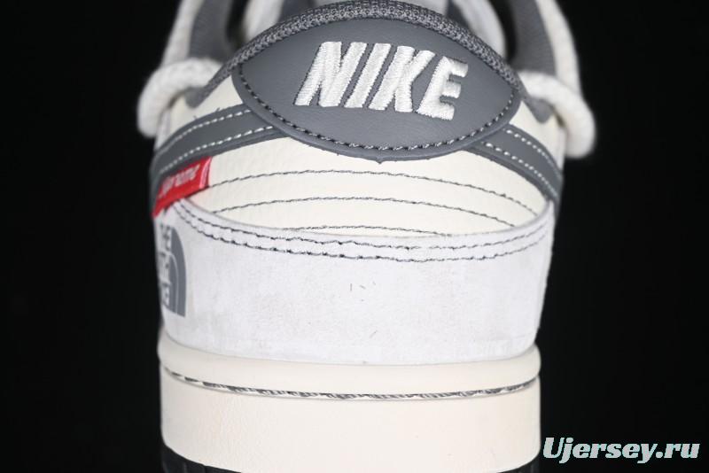 Nike SB Dunk Low The North Face x Supreme Collaboration Light Gray Hook Anniversary Custom Low-Top Casual Skate Shoes - YX5066-230