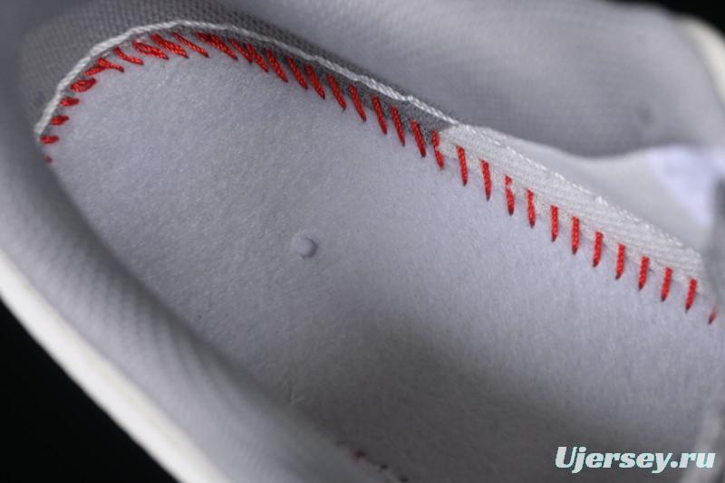 Nike Air Force 1 '07 Low Supreme Collaboration Beige Grey with Red Swoosh Casual Sneakers - BB7518-011