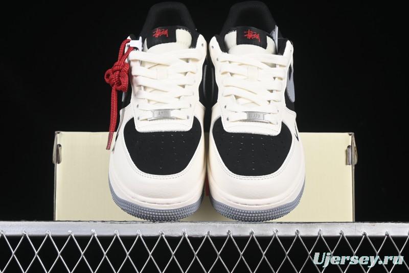 Nike Air Force 1 '07 Low Stussy Collaboration Beige Grey Black Low-Top Casual Sneakers - XZ6188-766