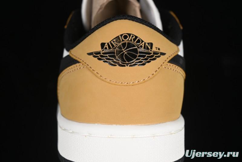 Nike Air Jordan 1 Low OG AJ1 White Yellow Black Swoosh Casual Sneakers - CZ0790-107