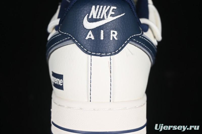 Nike Air Force 1 '07 Low Supreme Collaboration Beige Blue Low-Top Casual Sneakers - DM6688-018