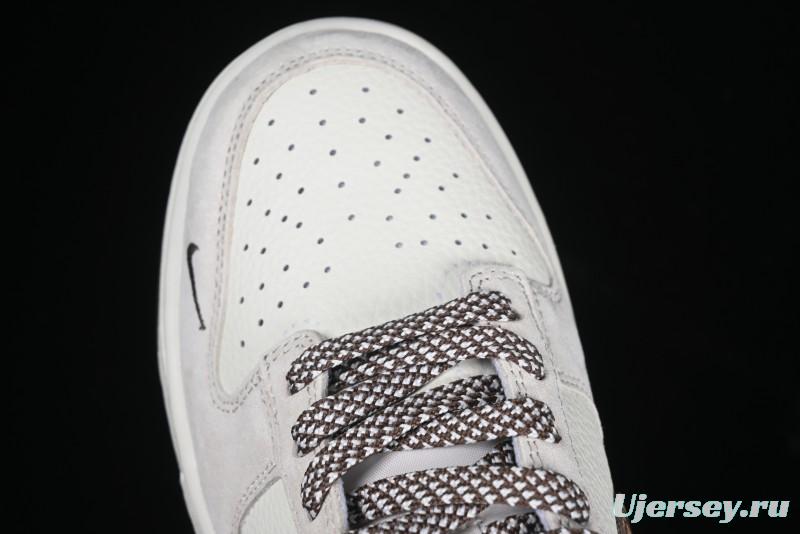 Nike SB Dunk Low Gucci Collaboration Monogram Beige Brown Swoosh Anniversary Custom Low-Top Casual Skate Shoes - DJ2024-059