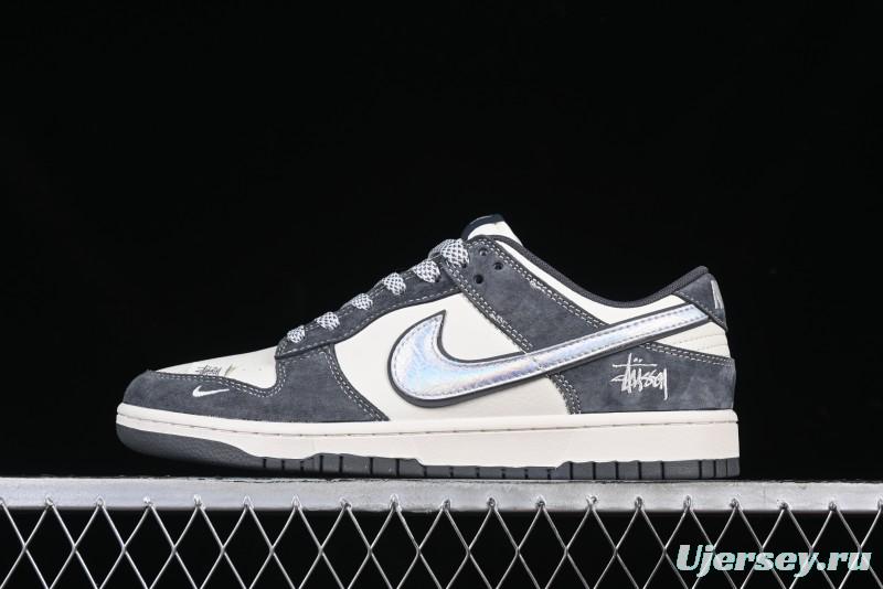 Nike SB Dunk Low Stussy Collaboration Embroidered Swoosh Anniversary Custom Low-Top Casual Sneakers - DM6868-036