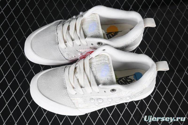 Vans Knu Skool Pearl White Chunky Sneakers with D-Ring Lacing System - VN000D22QC5