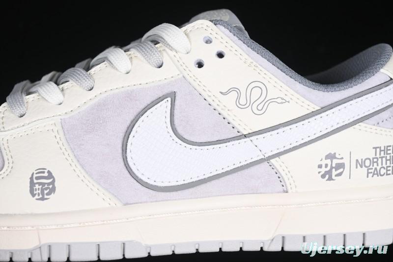 Nike SB Dunk Low The North Face Year of the Snake Light Grey Hook Anniversary Custom Low-Top Casual Skate Shoes - DM6868-007
