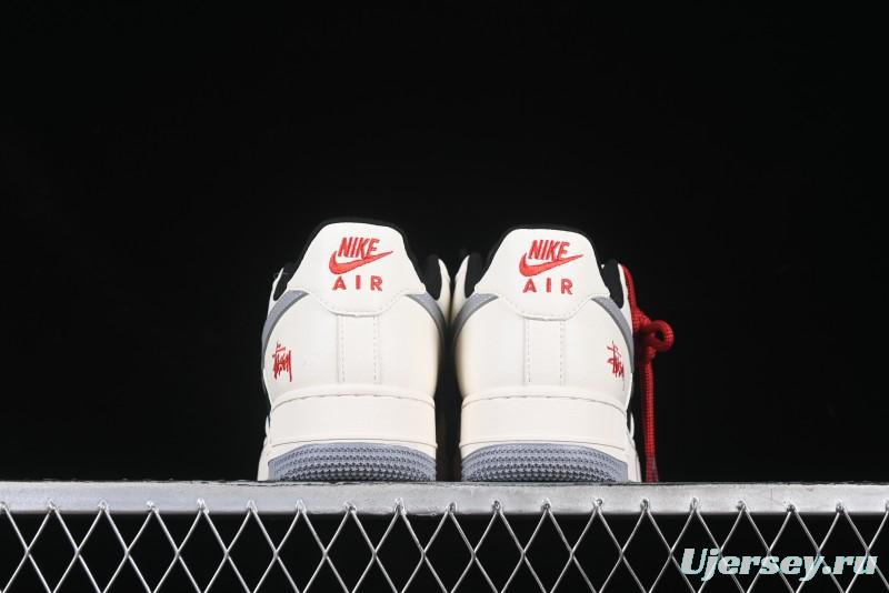 Nike Air Force 1 '07 Low Stussy Collaboration Beige Grey Black Low-Top Casual Sneakers - XZ6188-766