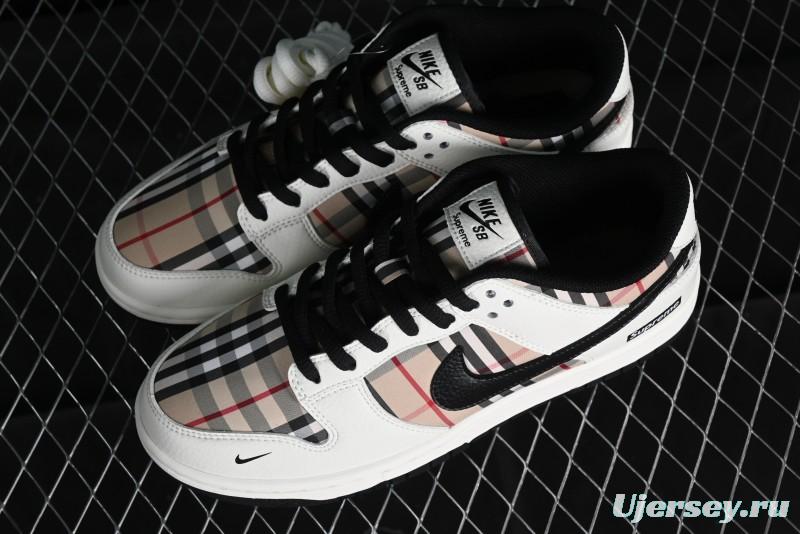 Nike Supreme SB Dunk Low Plaid Colorway Low-Top Casual Skateboarding Shoes - SP1098-051