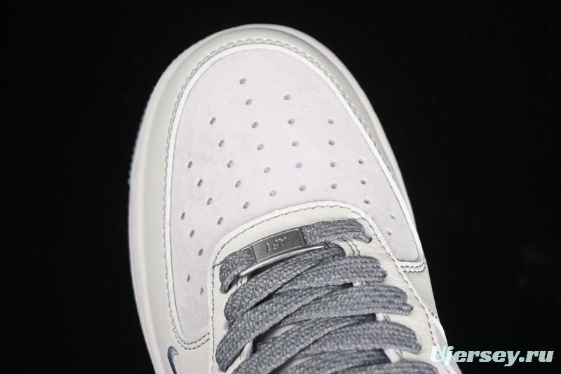 Nike Air Force 1 '07 Low UN Collaboration Pigskin Grey Stitch Low-Top Casual Sneakers - BB7518-018